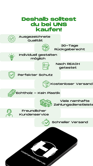 handyhülle , handyhüllen, handyhüllen aus holz , handyhüllen holz , holz handyhüllen , vorteile , guter schutz , echtholz , passt perfekt , induktiv laden möglich , 